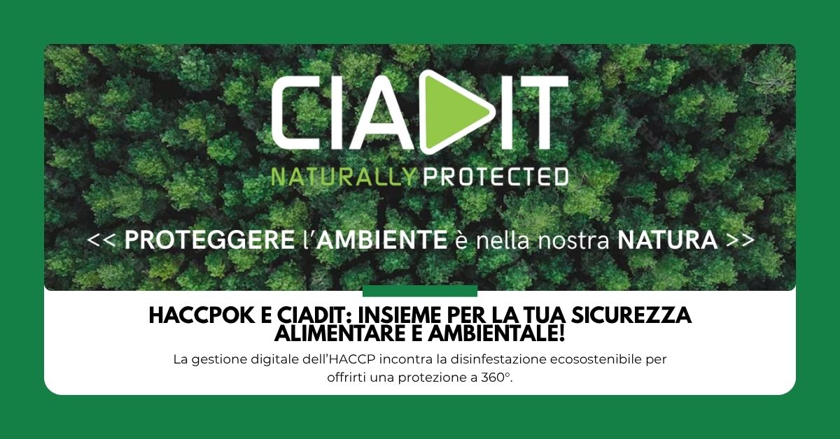 CIADIT logo over a forest canopy with Italian slogan promoting environmental protection and food safety.